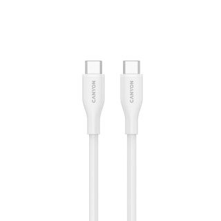 CANYON Kabel CC60SC10 C-C 60W 1m Silikonowy Biały