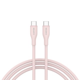 CANYON Kabel CC60SC10 C-C 60W 1m Silikonowy Różowo - Piaskowy