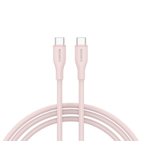 CANYON Kabel CC60SC10 C-C 60W 1m Silikonowy Różowo - Piaskowy