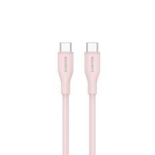 CANYON Kabel CC60SC10 C-C 60W 1m Silikonowy Różowo - Piaskowy