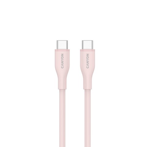 CANYON Kabel CC60SC10 C-C 60W 1m Silikonowy Różowo - Piaskowy