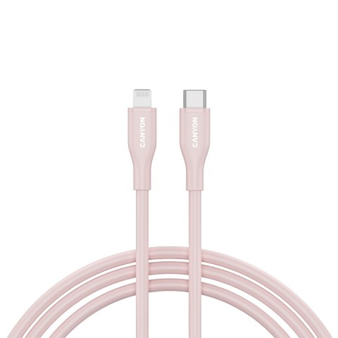 CANYON Kabel CLNM60 C-L 60W MFI 1m Silikonowy Różowy