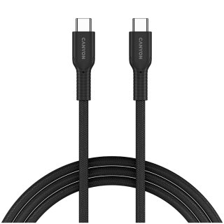 CANYON Kabel OnWire 60CL C-C 60W w oplocie 1m Czarny