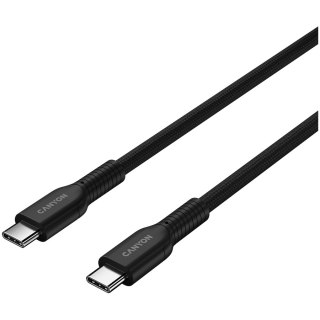 CANYON Kabel OnWire 60CL C-C 60W w oplocie 1m Czarny