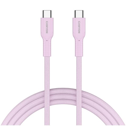 CANYON Kabel OnWire 60CL C-C 60W w oplocie 1m Różowy
