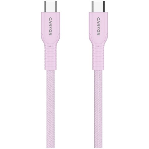 CANYON Kabel OnWire 60CL C-C 60W w oplocie 1m Różowy