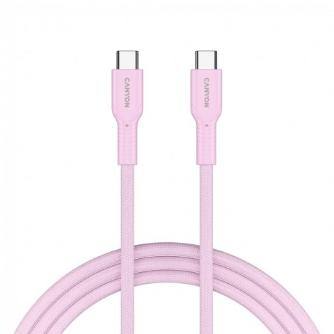 CANYON Kabel OnWire 60CL C-C 60W w oplocie 1m Różowy