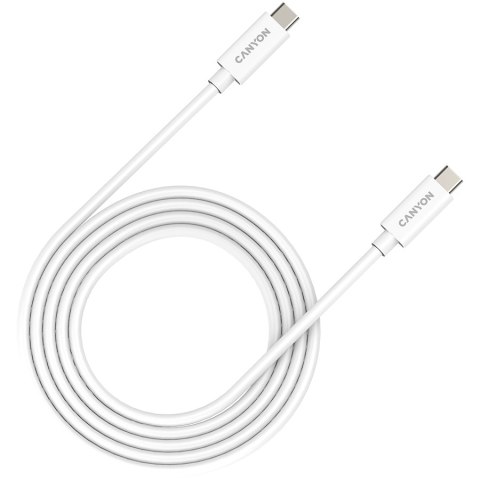 CANYON Kabel UC-42 USB-C do USB-C 240W 20Gbps 4k 2m Biały