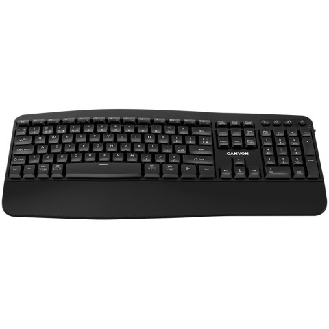 CANYON Klawiatura HKB-W6 Bezprzewodowa Ergonomia Czarna
