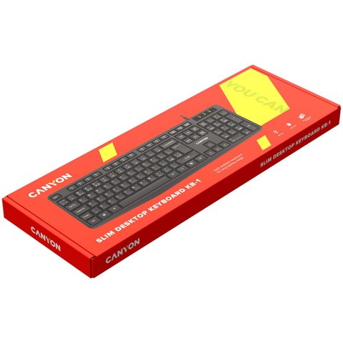 CANYON Klawiatura KB-1 UK Przewodowa Czarna