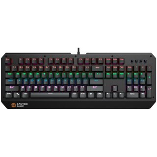 CANYON Klawiatura gamingowa Hazard GK-6 RGB US Przewodowa Czarna