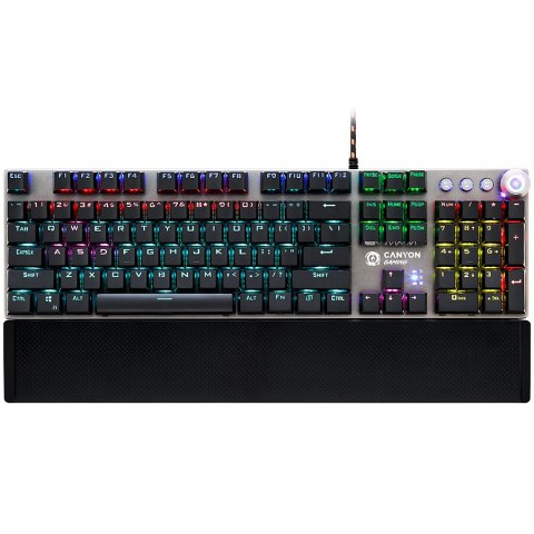 CANYON Klawiatura gamingowa Nightfall GK-7 RGB Przewodowa Szara
