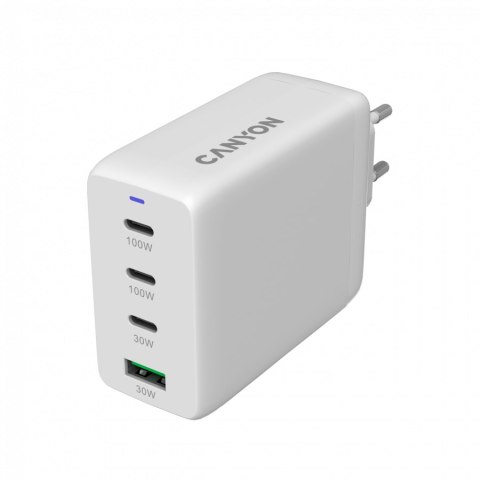 CANYON Ładowarka sieciowa CU100ACC GaN 100W 3xPD 1xQC EU Biała