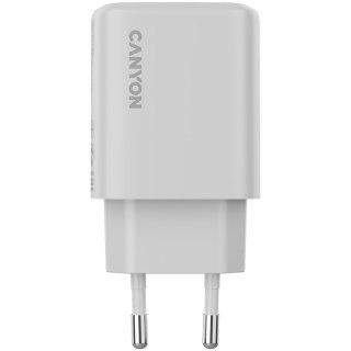 CANYON Ładowarka sieciowa OnCharge 200 20W 1xPD 1xQC EU Biała