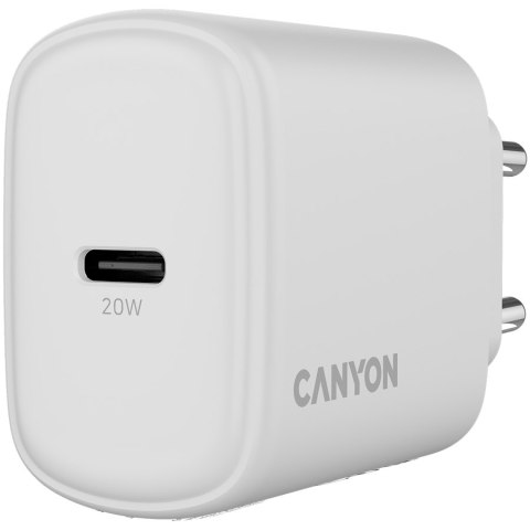CANYON Ładowarka sieciowa OnCharge 200 20W 1xPD EU Biała