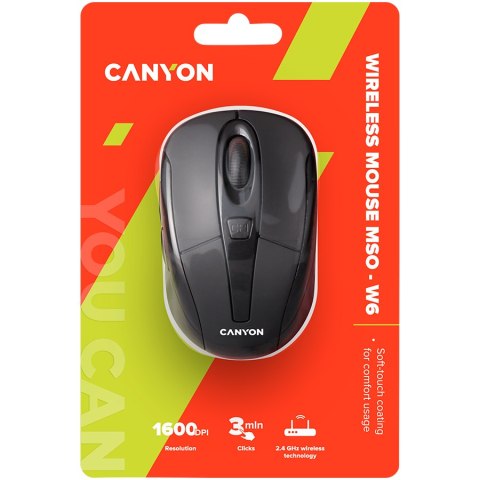 CANYON Mysz bezprzewodowa MSO-W6 Czarna