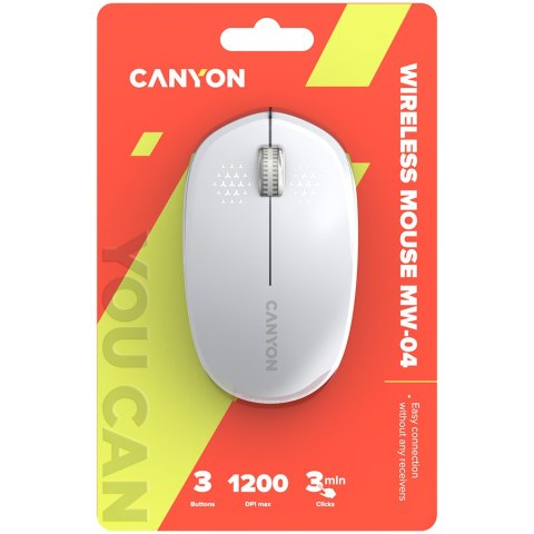 CANYON Mysz bezprzewodowa MW-04 Oburęczna BT Biała