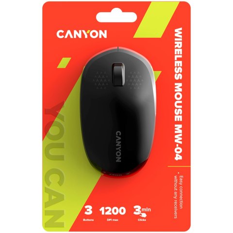 CANYON Mysz bezprzewodowa MW-04 Oburęczna BT Czarna