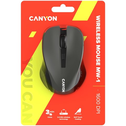 CANYON Mysz bezprzewodowa MW-1 Szara