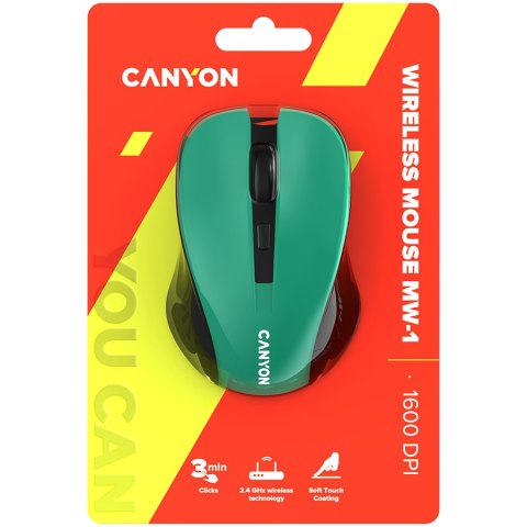 CANYON Mysz bezprzewodowa MW-1 Zielona