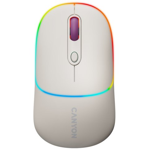 CANYON Mysz bezprzewodowa MW-22 2w1 RGB Beżowa