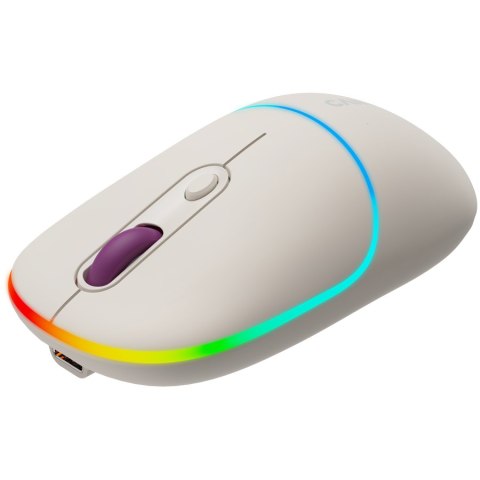 CANYON Mysz bezprzewodowa MW-22 2w1 RGB Beżowa