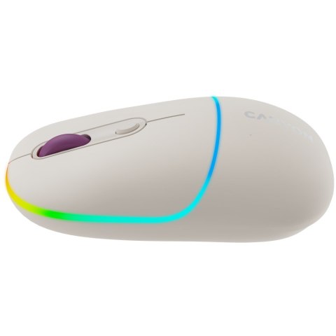 CANYON Mysz bezprzewodowa MW-22 2w1 RGB Beżowa
