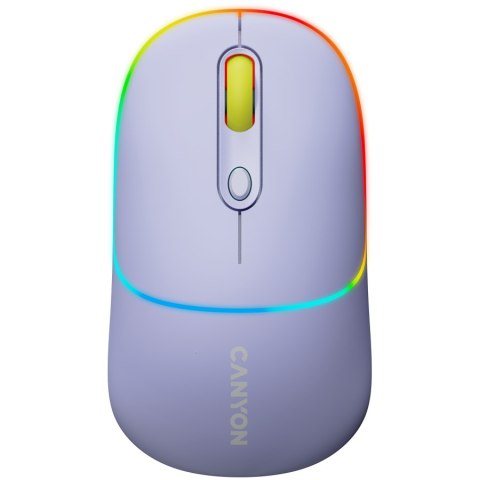 CANYON Mysz bezprzewodowa MW-22 2w1 RGB Fioletowa