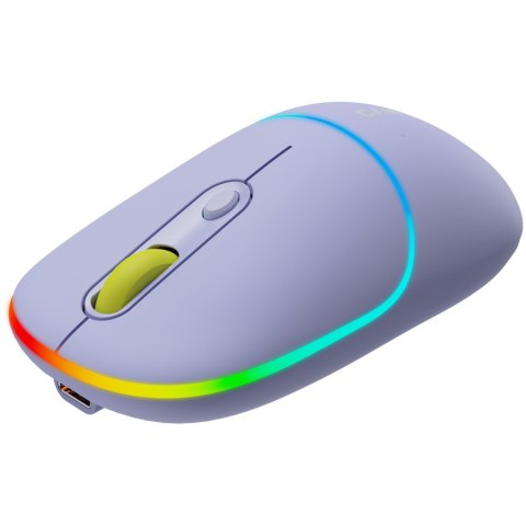 CANYON Mysz bezprzewodowa MW-22 2w1 RGB Fioletowa