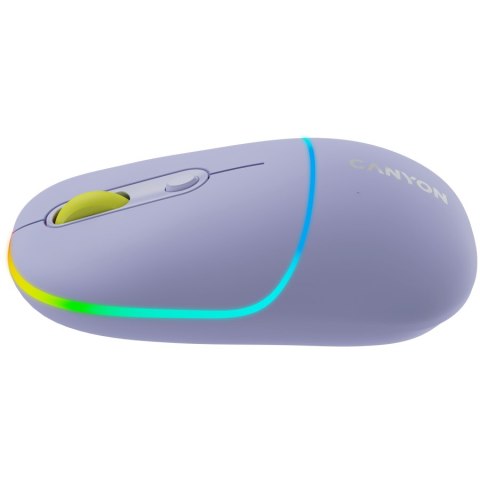 CANYON Mysz bezprzewodowa MW-22 2w1 RGB Fioletowa