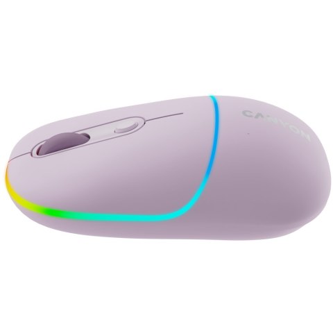 CANYON Mysz bezprzewodowa MW-22 2w1 RGB Różowa