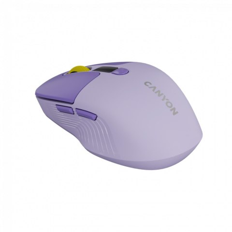 CANYON Mysz bezprzewodowa MW-26 LCD Cicha Dwa Tryby Fioletowa