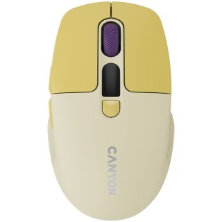 CANYON Mysz bezprzewodowa MW-26 LCD Cicha Dwa Tryby Żóta