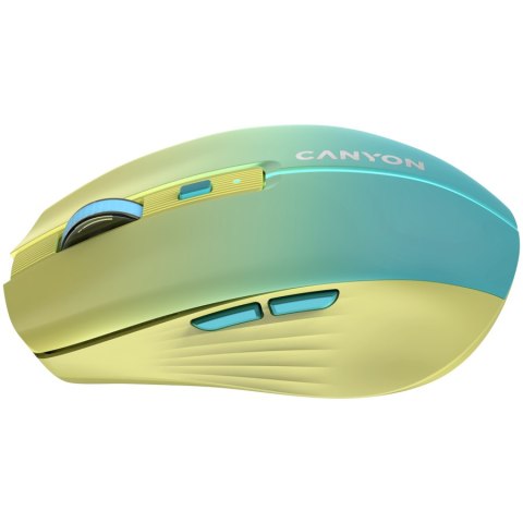 CANYON Mysz bezprzewodowa MW-44 Ładowanie USB-C Żółto - Niebieska