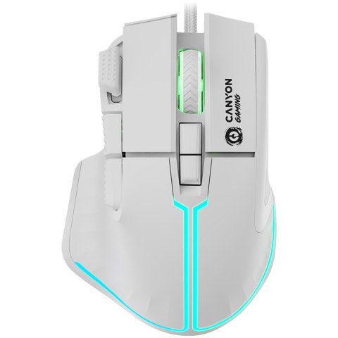 CANYON Mysz gamingowa Fortnax GM-636 RGB 9 Przyc. Przew. Biała