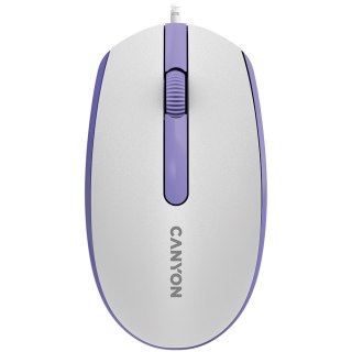 CANYON Mysz przewodowa M-10 Biało - Lawendowa