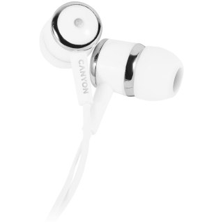 CANYON Słuchawki dokanałowe EPM-01 Mic Mini-Jack 1.2m Białe