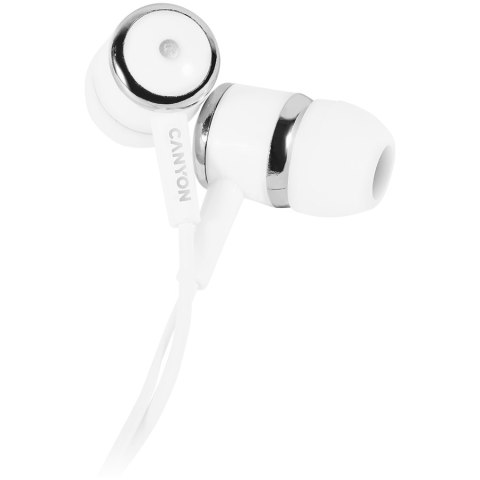 CANYON Słuchawki dokanałowe EPM-01 Mic Mini-Jack 1.2m Białe