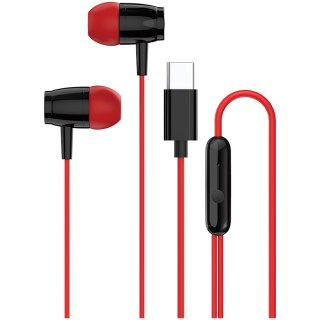 CANYON Słuchawki dokanałowe SEP-5 Przewód USB-C Czerwone