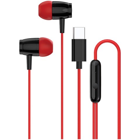 CANYON Słuchawki dokanałowe SEP-5 Przewód USB-C Czerwone