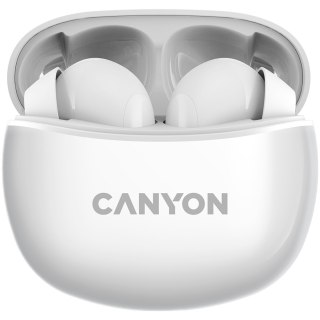 CANYON Słuchawki dokanałowe TWS-5 Etui Białe