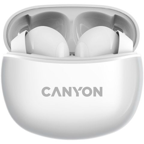 CANYON Słuchawki dokanałowe TWS-5 Etui Białe