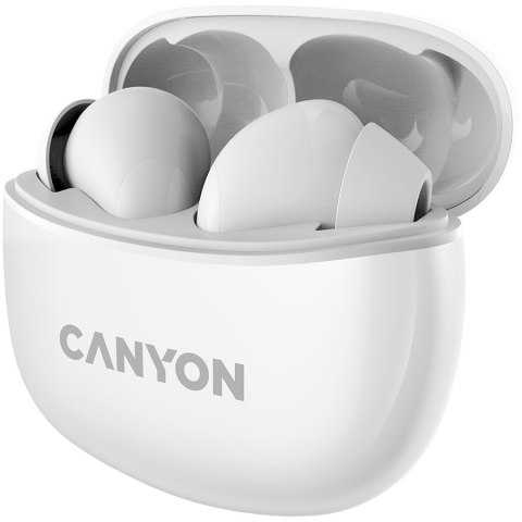 CANYON Słuchawki dokanałowe TWS-5 Etui Białe