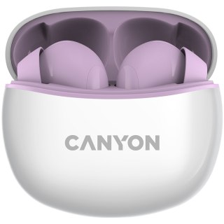 CANYON Słuchawki dokanałowe TWS-5 Etui Fioletowe