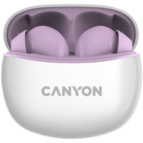 CANYON Słuchawki dokanałowe TWS-5 Etui Fioletowe