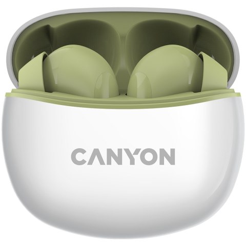 CANYON Słuchawki dokanałowe TWS-5 Etui Zielone