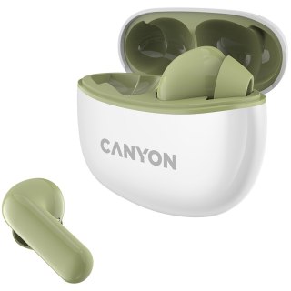 CANYON Słuchawki dokanałowe TWS-5 Etui Zielone