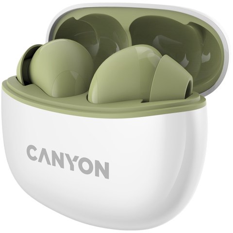 CANYON Słuchawki dokanałowe TWS-5 Etui Zielone