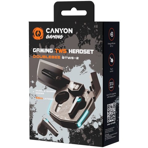 CANYON Słuchawki douszne DoubleBee GTWS-2 Czarne