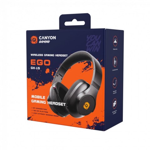 CANYON Słuchawki gamingowe EGO GH-15 2w1 BT czarne